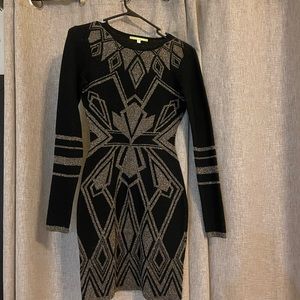 Gianni Bini black and gold dress